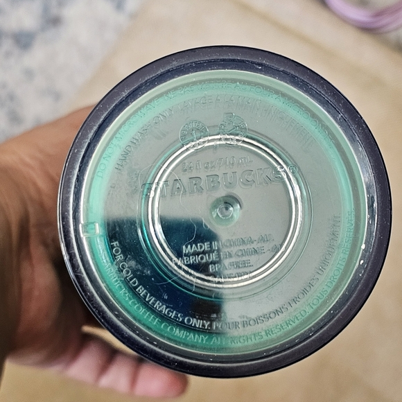 STARBUCKS 2020 Green Clesr Ombre 24oz Cold Cup Tumbler, preowned - Picture 4 of 5